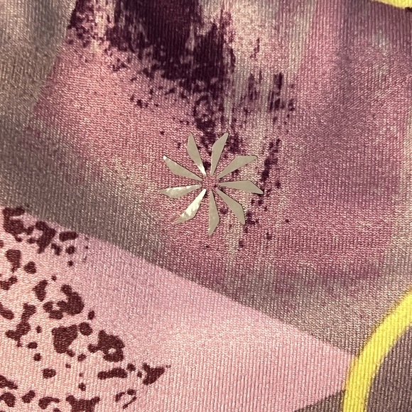 Athleta Kids Purple Patterned Leggings XM/14 Seamless Casual Stretch Activewear - Picture 8 of 16